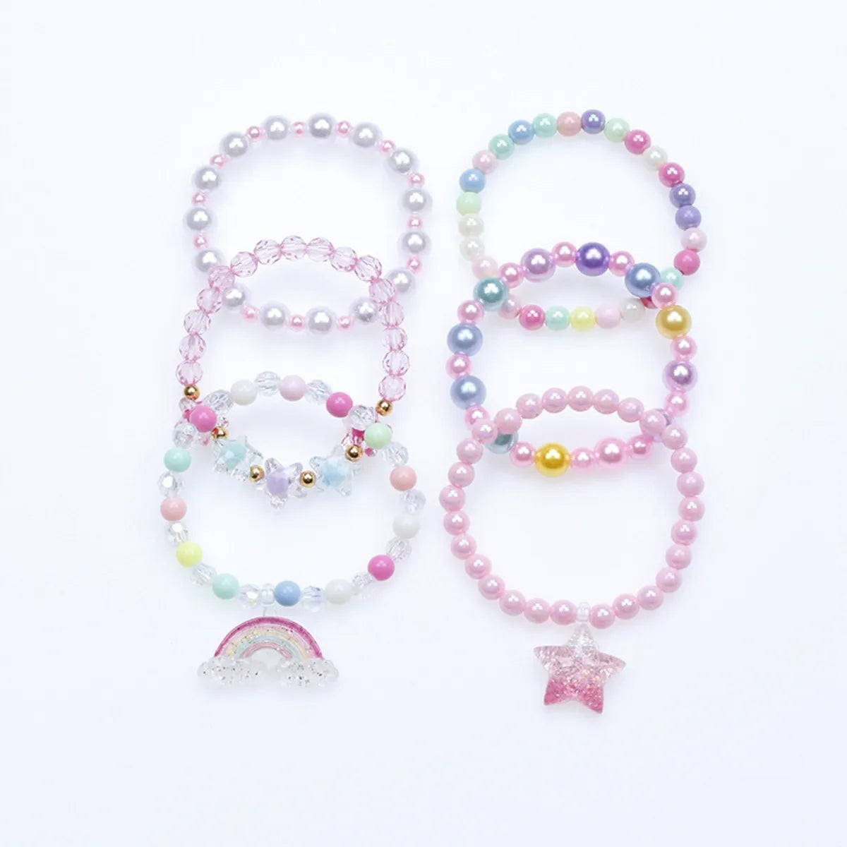 Fashion Letter Butterfly Plastic Beaded Kid'S Bracelets 6 Pieces