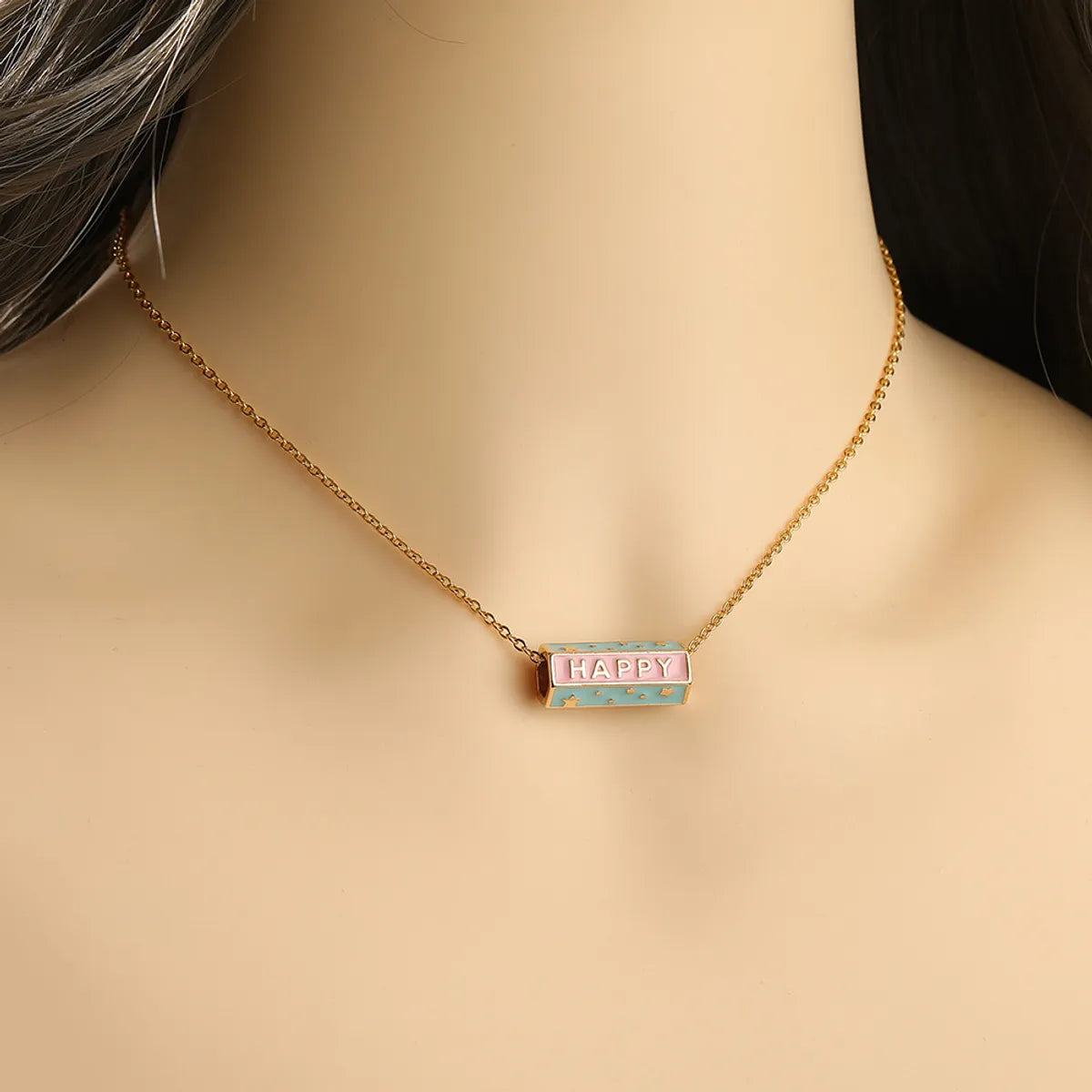 Fashion Letter Copper Chain Pendant Necklace 1 Piece