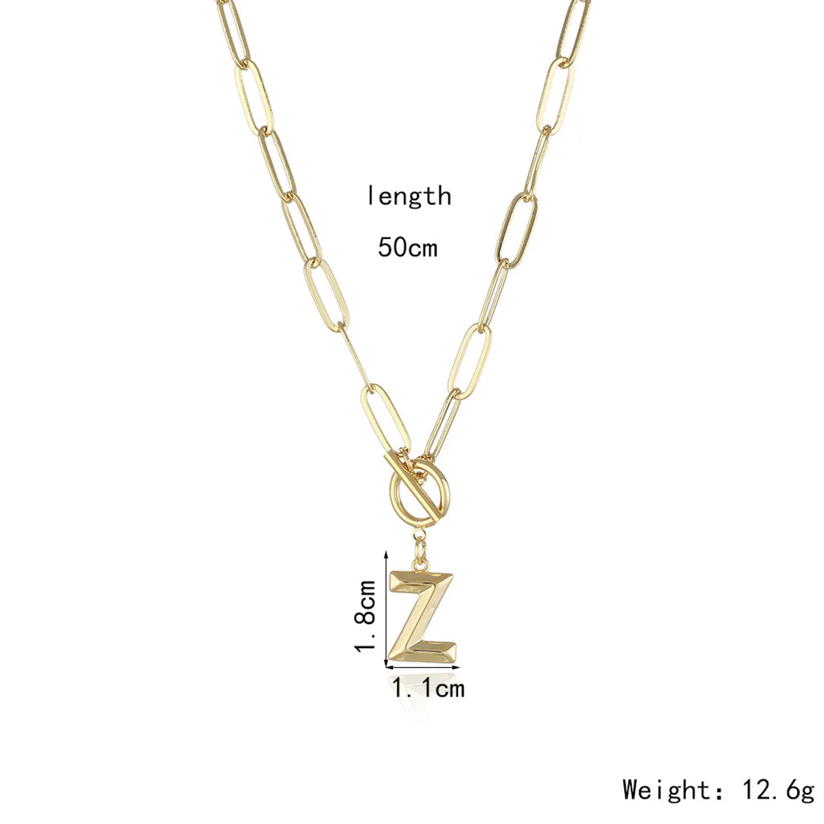 Fashion Letter Copper Gold Plated Necklace 1 Piece