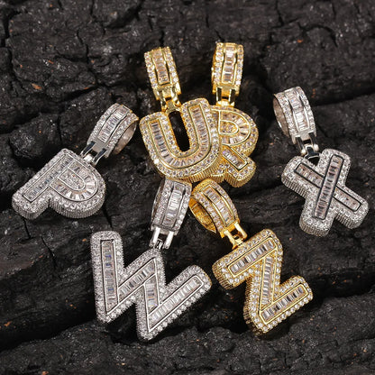 Fashion Letter Copper Inlay Zircon Pendant Necklace 1 Piece