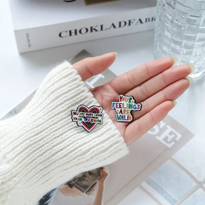 Fashion Letter Heart Shape Alloy Enamel Unisex Brooches