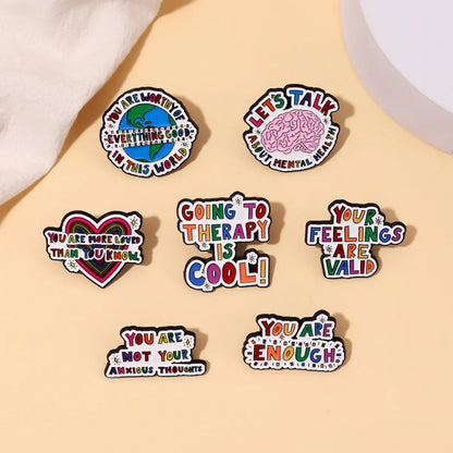 Fashion Letter Heart Shape Alloy Enamel Unisex Brooches