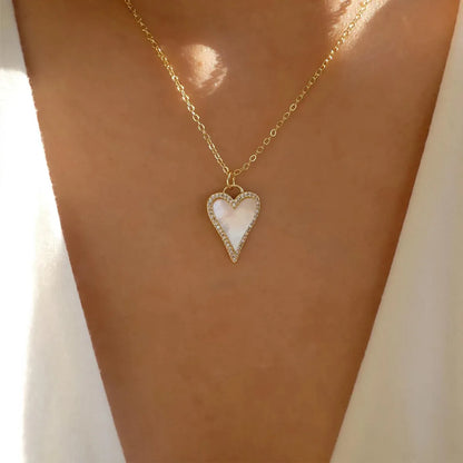 Fashion Letter Heart Shape Alloy Rhinestones Women'S Layered Necklaces Pendant Necklace