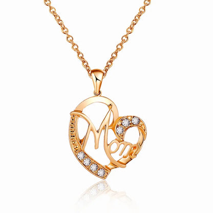 Fashion Letter Heart Shape Copper Inlay Zircon Pendant Necklace 1 Piece