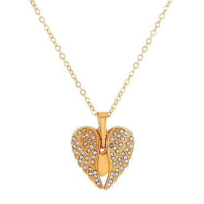 Fashion Letter Heart Shape Copper Inlay Zircon Pendant Necklace 1 Piece