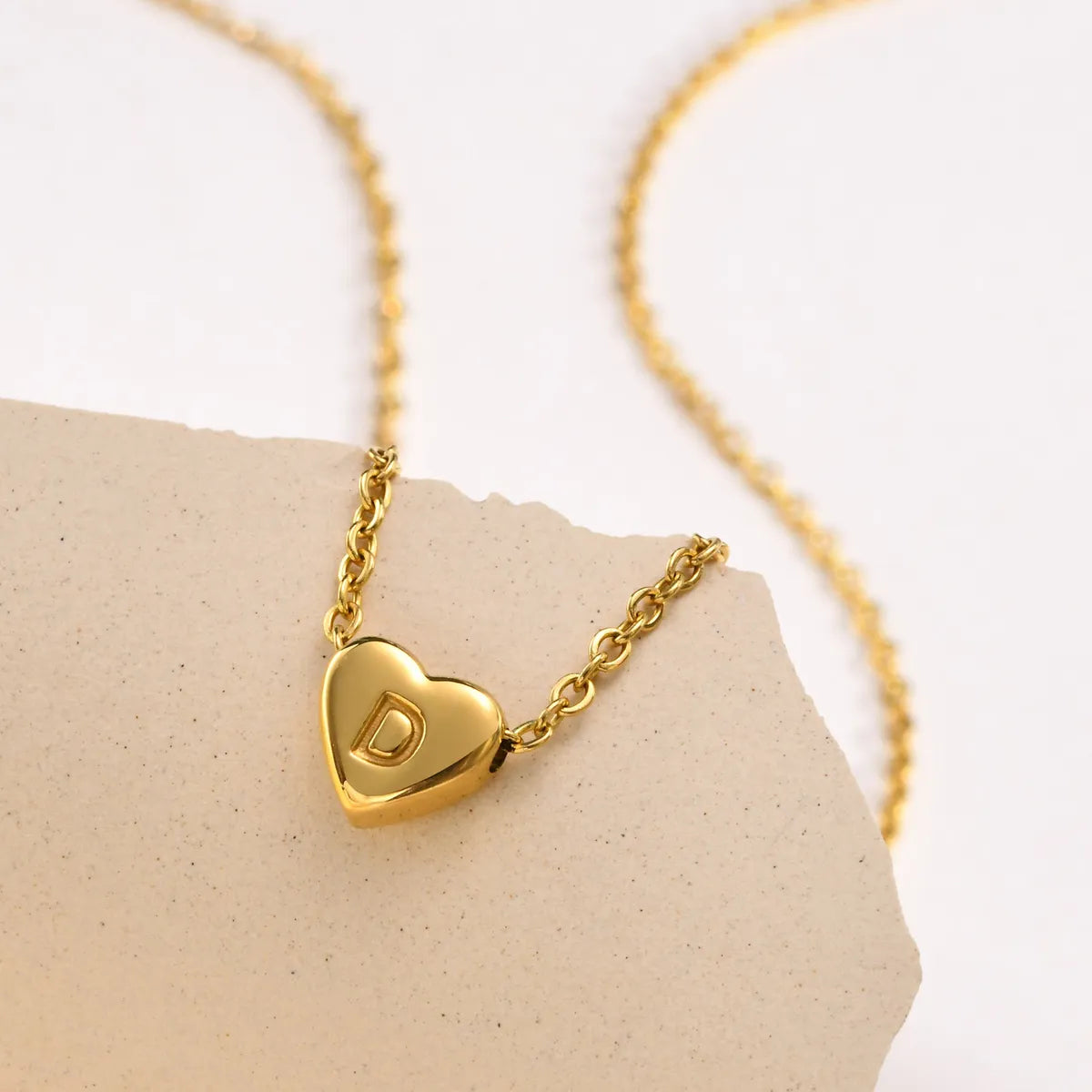 Fashion Letter Heart Shape Stainless Steel Plating Pendant Necklace