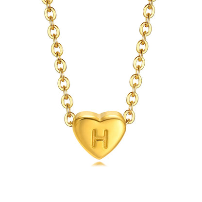 Fashion Letter Heart Shape Stainless Steel Plating Pendant Necklace