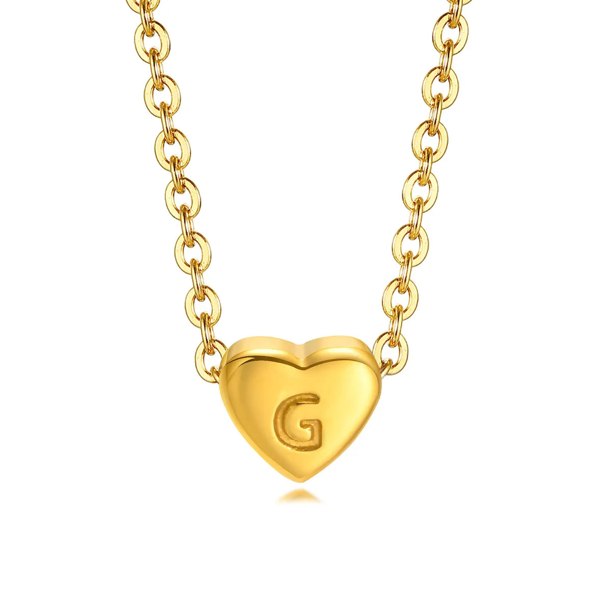 Fashion Letter Heart Shape Stainless Steel Plating Pendant Necklace