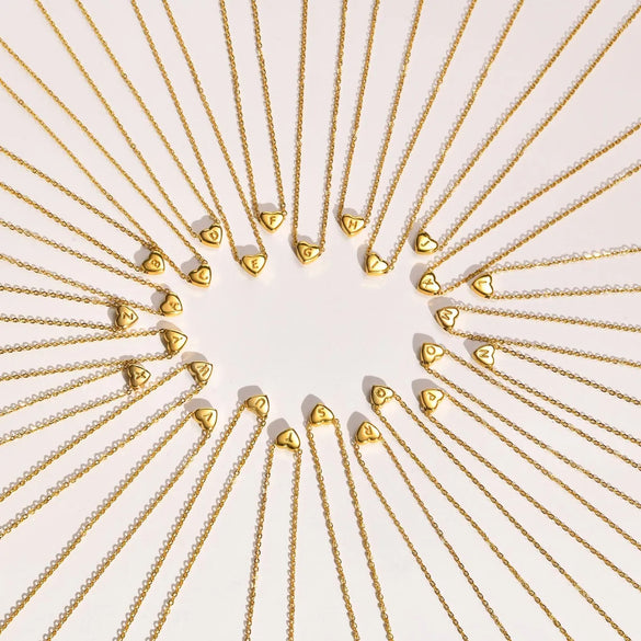 Fashion Letter Heart Shape Stainless Steel Plating Pendant Necklace