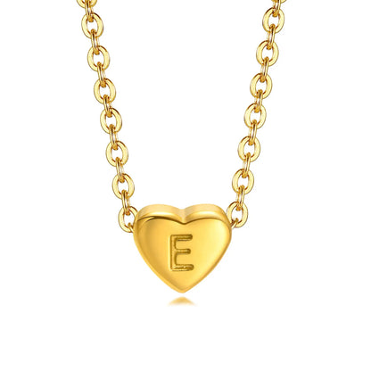 Fashion Letter Heart Shape Stainless Steel Plating Pendant Necklace