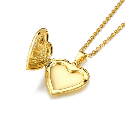 Fashion Letter Heart Shape Stainless Steel Plating Gold Plated Pendant Necklace