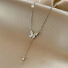 Fashion Letter Heart Shape Titanium Steel Inlay Zircon Pendant Necklace 1 Piece