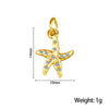 1 Piece Stainless Steel Zircon Letter Palm Mushroom