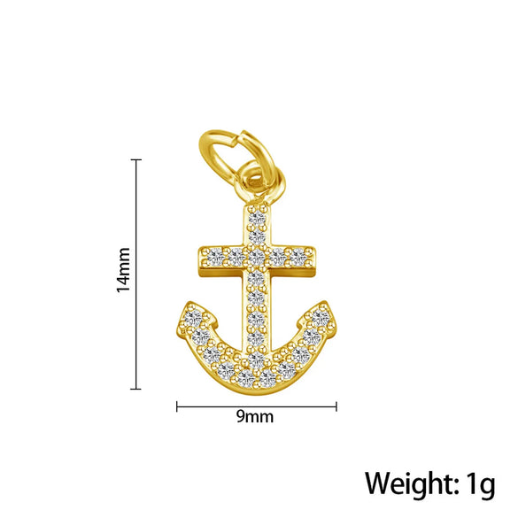 1 Piece Stainless Steel Zircon Letter Palm Mushroom
