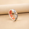 Fashion Letter Plaid Pu Leather Alloy Metal Button Women's Bangle