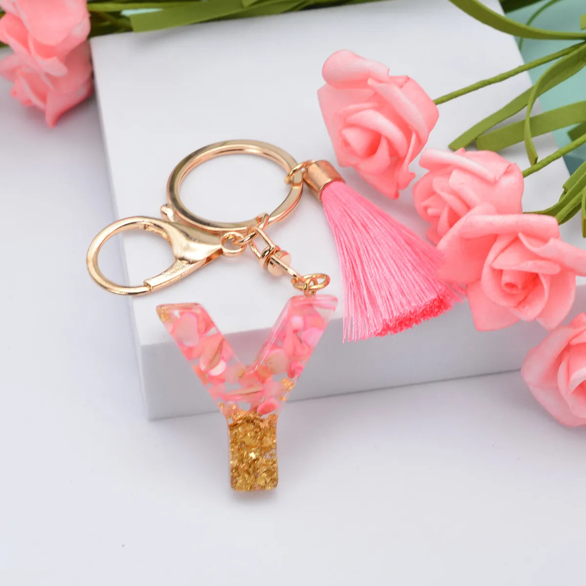 Fashion Letter Plastic Epoxy Keychain 1 Piece