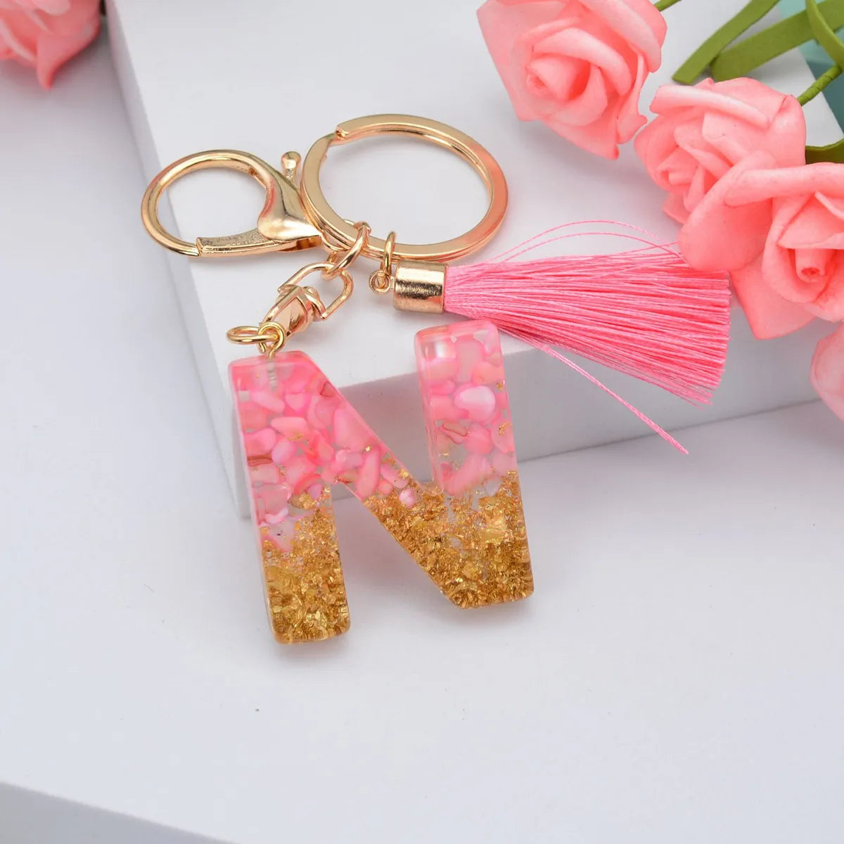 Fashion Letter Plastic Epoxy Keychain 1 Piece