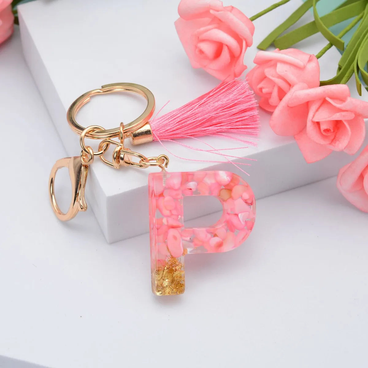 Fashion Letter Plastic Epoxy Keychain 1 Piece