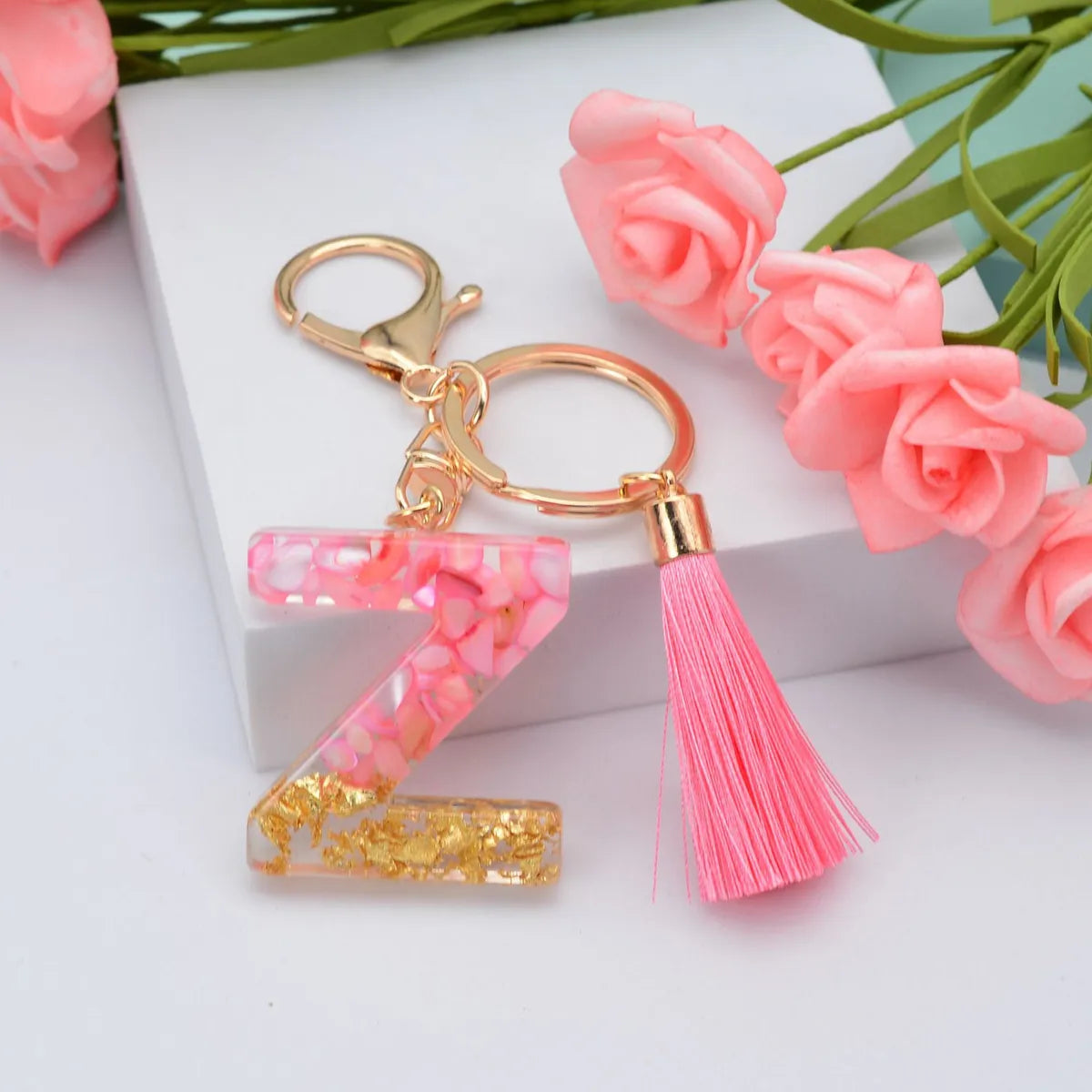 Fashion Letter Plastic Epoxy Keychain 1 Piece