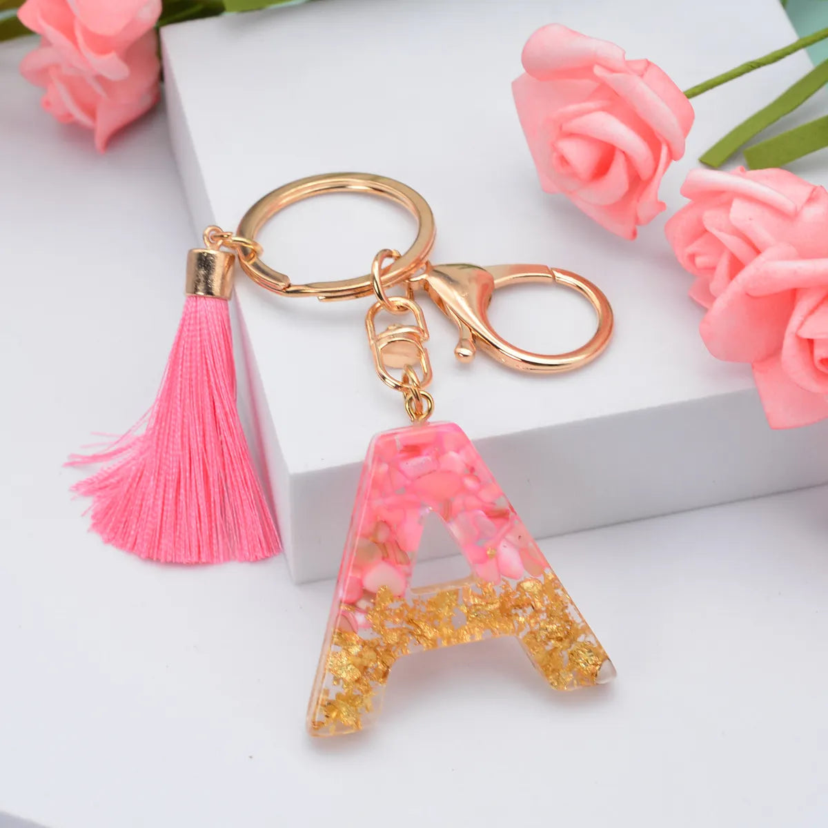 Fashion Letter Plastic Epoxy Keychain 1 Piece