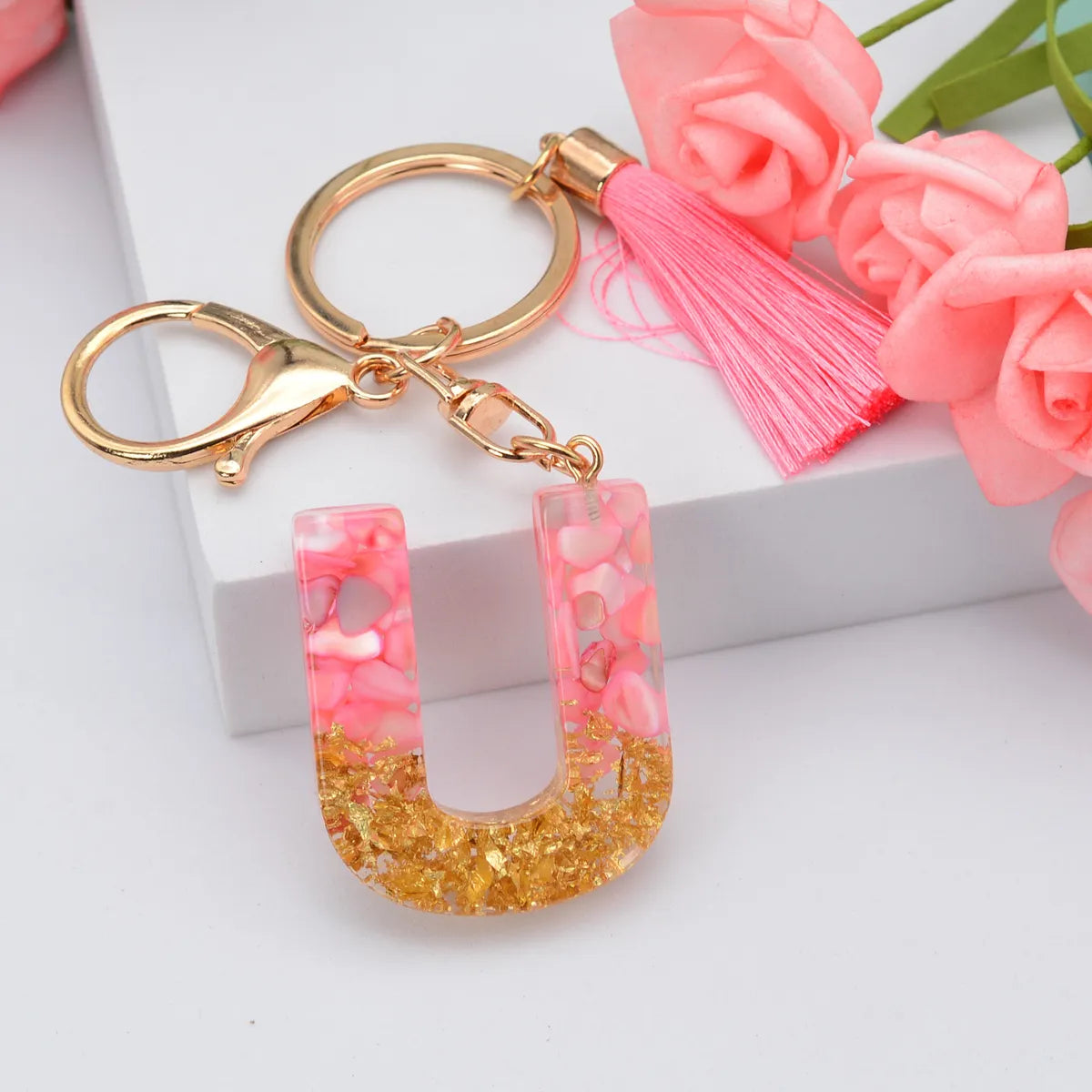 Fashion Letter Plastic Epoxy Keychain 1 Piece