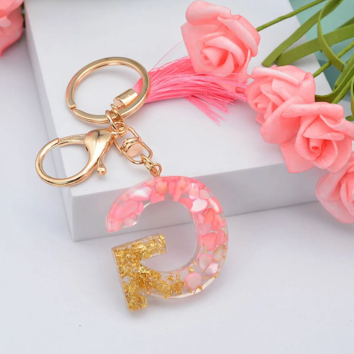 Fashion Letter Plastic Epoxy Keychain 1 Piece