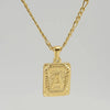 Wholesale Jewelry Fashion Letter Rectangle 304 Stainless Steel Titanium Steel 18K Gold Plated Gold Plated Pendant Necklace