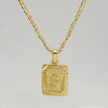 Wholesale Jewelry Fashion Letter Rectangle 304 Stainless Steel Titanium Steel 18K Gold Plated Gold Plated Pendant Necklace