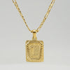Wholesale Jewelry Fashion Letter Rectangle 304 Stainless Steel Titanium Steel 18K Gold Plated Gold Plated Pendant Necklace