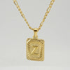Wholesale Jewelry Fashion Letter Rectangle 304 Stainless Steel Titanium Steel 18K Gold Plated Gold Plated Pendant Necklace