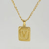 Wholesale Jewelry Fashion Letter Rectangle 304 Stainless Steel Titanium Steel 18K Gold Plated Gold Plated Pendant Necklace