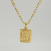 Wholesale Jewelry Fashion Letter Rectangle 304 Stainless Steel Titanium Steel 18K Gold Plated Gold Plated Pendant Necklace
