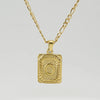 Wholesale Jewelry Fashion Letter Rectangle 304 Stainless Steel Titanium Steel 18K Gold Plated Gold Plated Pendant Necklace