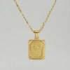 Wholesale Jewelry Fashion Letter Rectangle 304 Stainless Steel Titanium Steel 18K Gold Plated Gold Plated Pendant Necklace