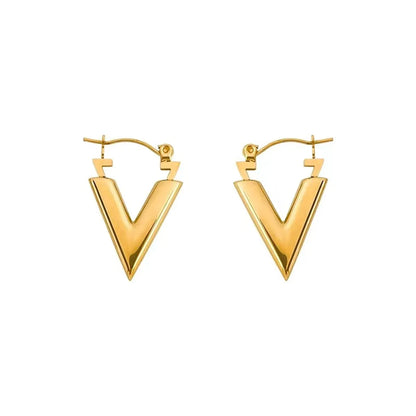 Fashion Letter Solid Color Titanium Steel Plating Earrings 1 Pair