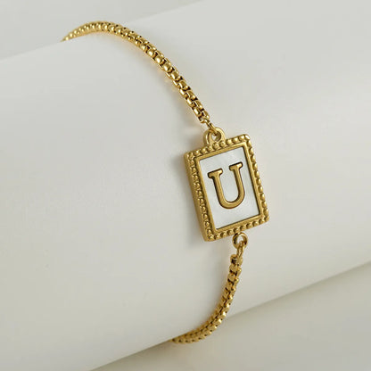 Fashion Letter Stainless Steel Plating Bracelets 1 Piece