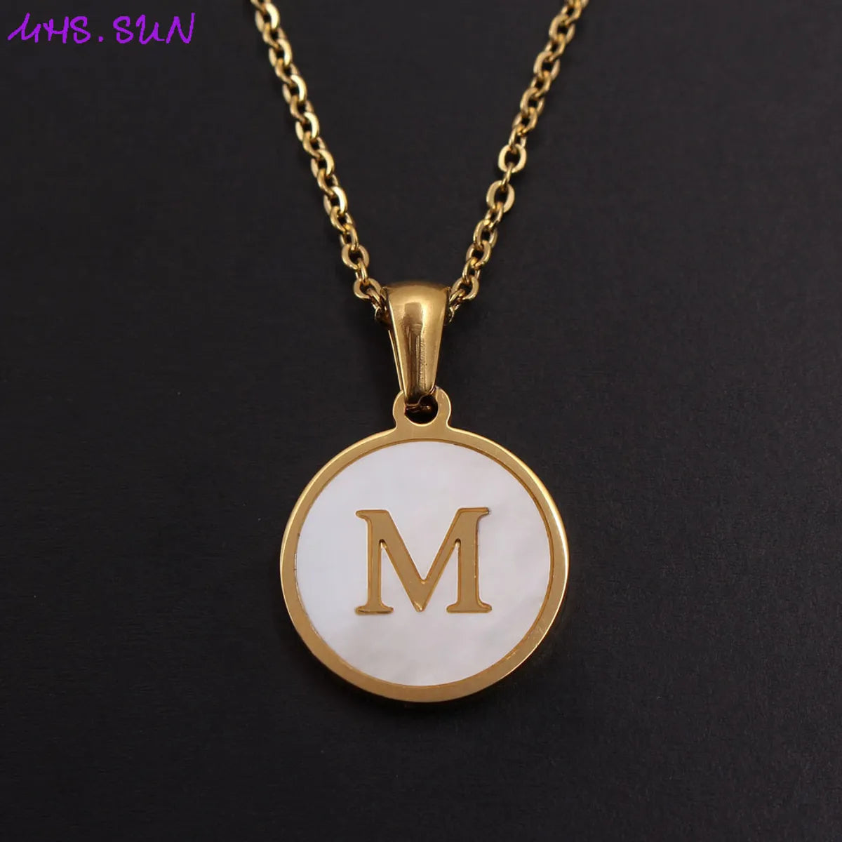 Fashion Letter Stainless Steel Plating Shell Pendant Necklace