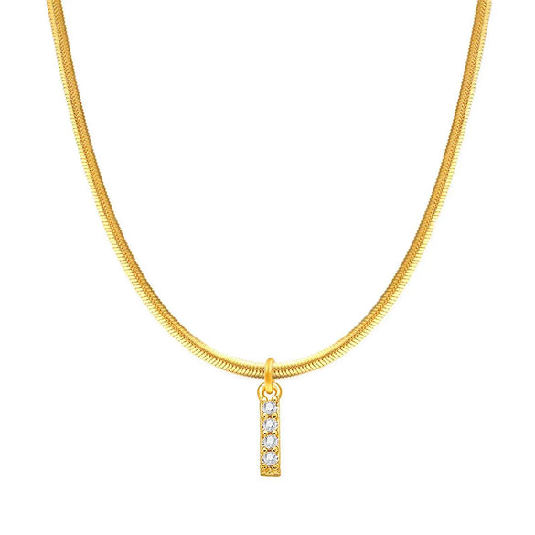 Fashion Letter Stainless Steel Plating Zircon Necklace