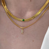 Fashion Letter Stainless Steel Plating Zircon Necklace