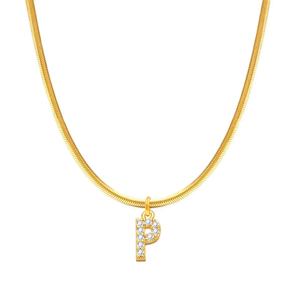 Fashion Letter Stainless Steel Plating Zircon Necklace