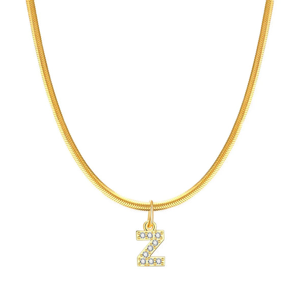 Fashion Letter Stainless Steel Plating Zircon Necklace