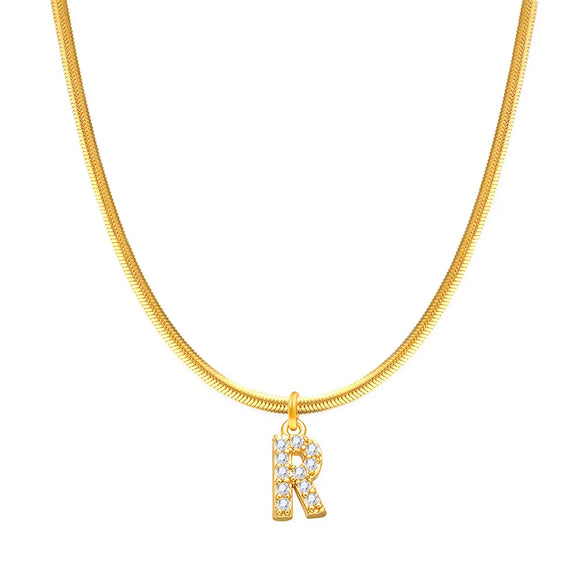 Fashion Letter Stainless Steel Plating Zircon Necklace