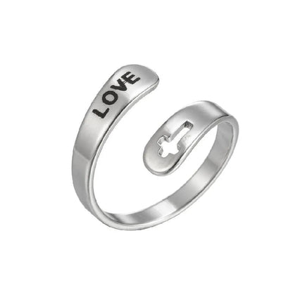 Wholesale Jewelry Fashion Letter 201 Stainless Steel 18K Gold Plated Rings