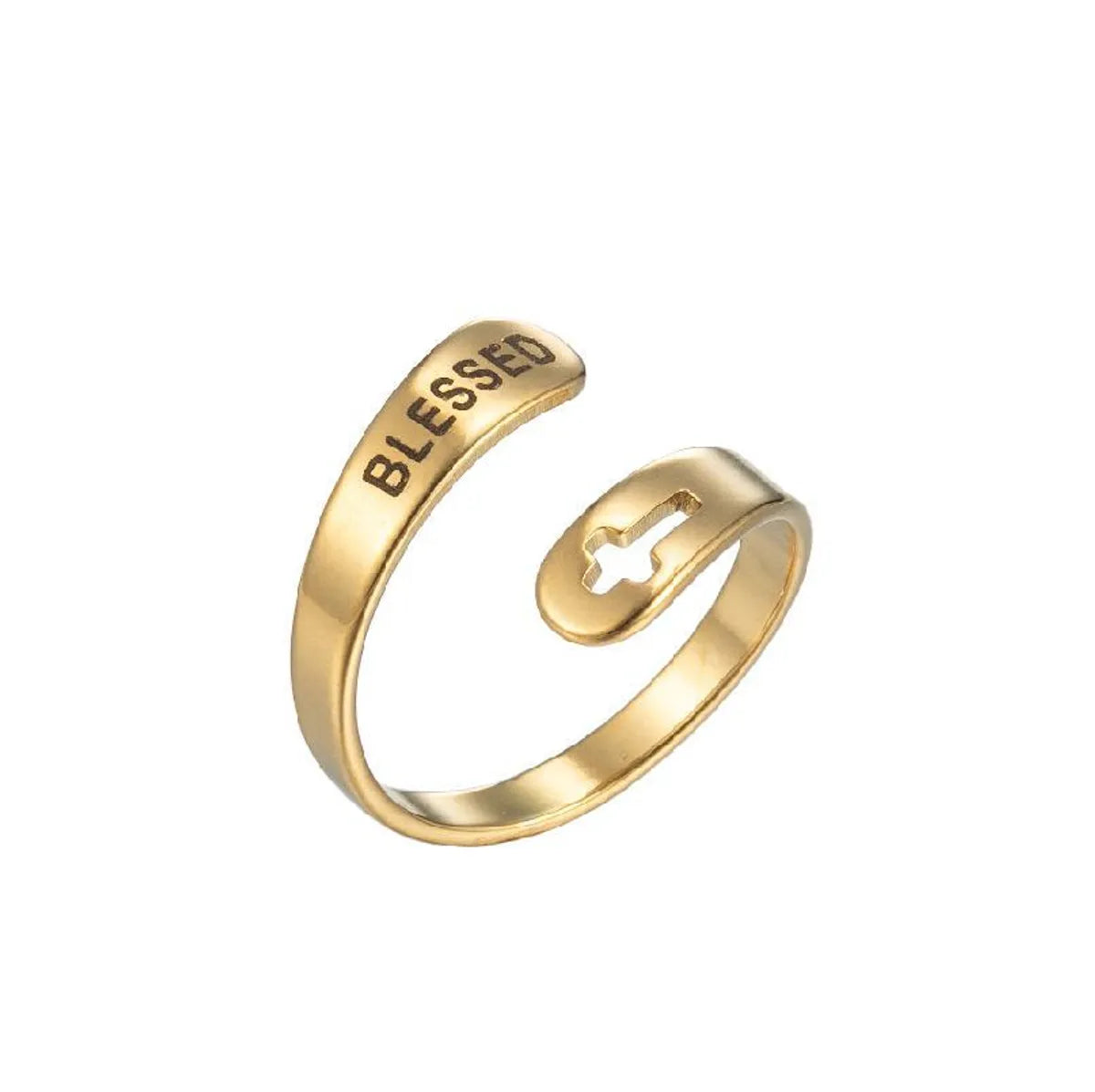 Wholesale Jewelry Fashion Letter 201 Stainless Steel 18K Gold Plated Rings