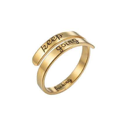 Wholesale Jewelry Fashion Letter 201 Stainless Steel 18K Gold Plated Rings