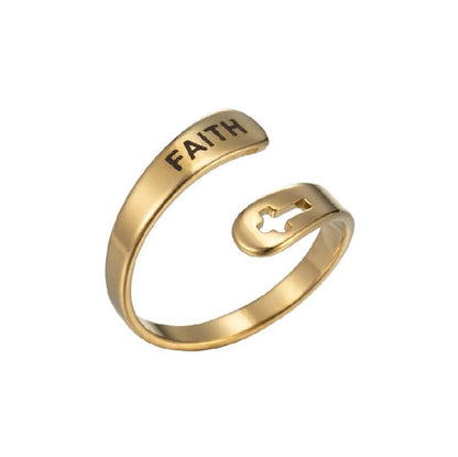 Wholesale Jewelry Fashion Letter 201 Stainless Steel 18K Gold Plated Rings