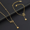 Fashion Letter Star Stainless Steel Collarbone Necklace With Pig Nose Tassel Geometric Design Electroplated Titanium Steel For Women