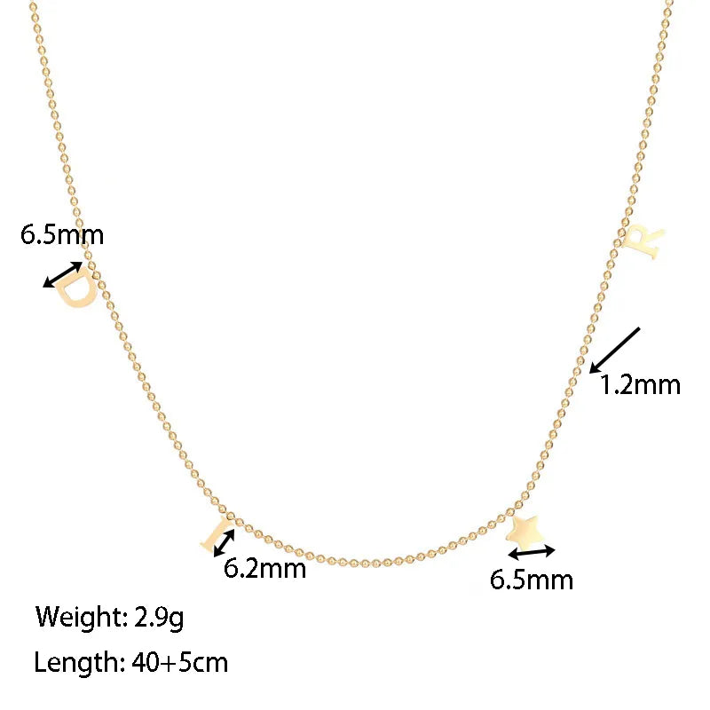 Fashion Letter Star 304 Stainless Steel Plating Gold Plated Women'S Pendant Necklace