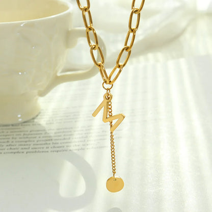 Fashion Letter Titanium Steel Pendant Necklace Plating Stainless Steel Necklaces