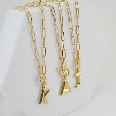 Fashion Letter Titanium Steel Pendant Necklace Polishing Gold Plated Stainless Steel Necklaces